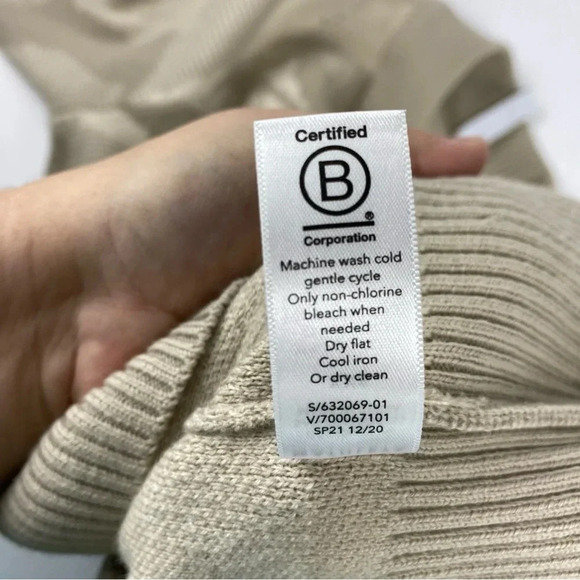 Athleta Womens XXS Jacquard Sweater, Beige and Cream Marino Wool Blend - Picture 7 of 7